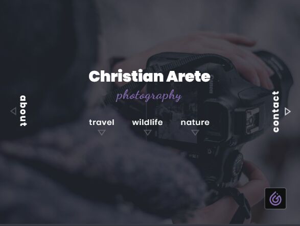 Photography page concept